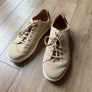 OluKai Men's Tan Canvas Lace-Up Sneakers